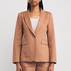 NWOT 🌿 Weekend Max Mara Washed Cotton Linen Blazer Jacket Sz XX